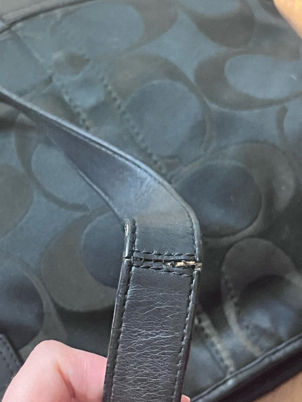 Coach Black Signature Chain-Accent Shoulder Bag - Picture 11 of 11